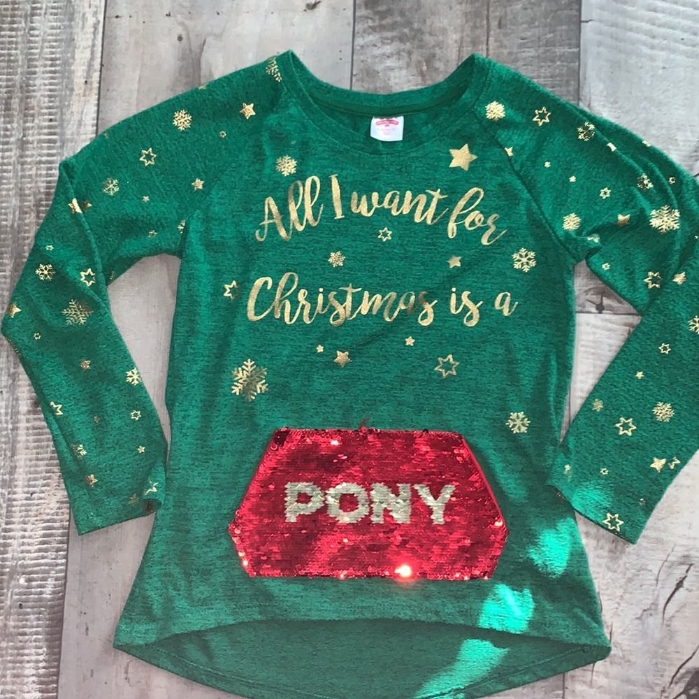 HOLIDAY TIME Christmas‎ shirt- size L-10/12
